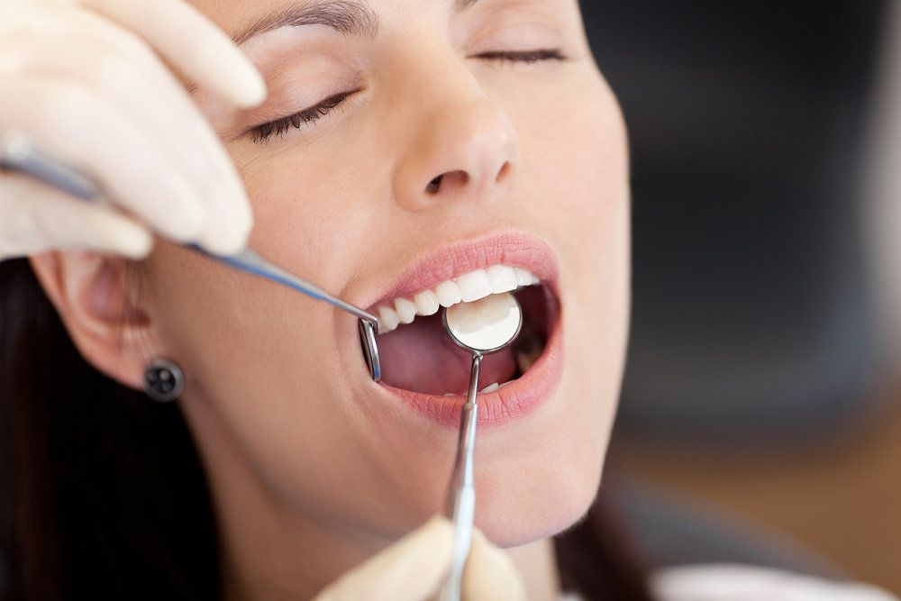 Woman undergoes a checkup